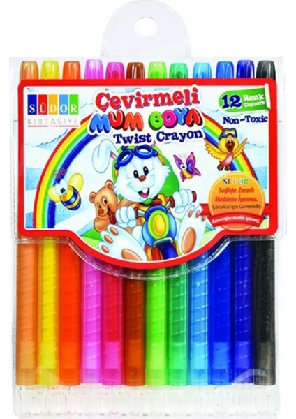 Çevirmeli Mum Boya 12 Renk indirimleri