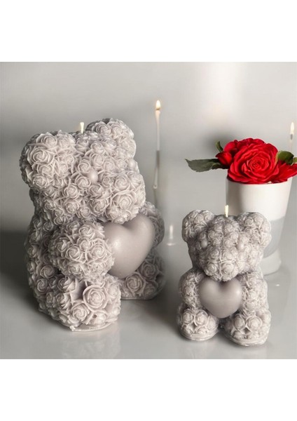 Ikili Desenli Lavanta Kokulu Ayıcık Mum, Mor fiyatları