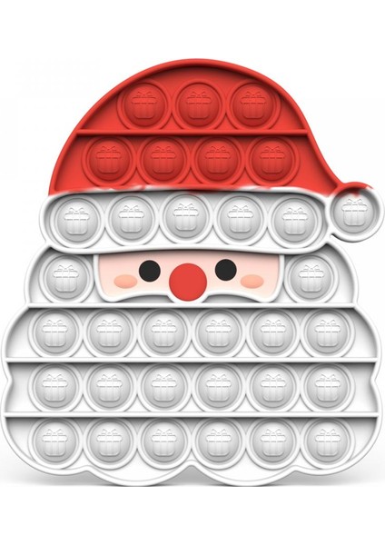 C Stili Yeni Noel Baba Noel Fidget Oyuncak Itme Kabarcık Anahtarlık Silikon Spotify Premium Yetişkin Çocuk Hediye (Yurt Dışından)