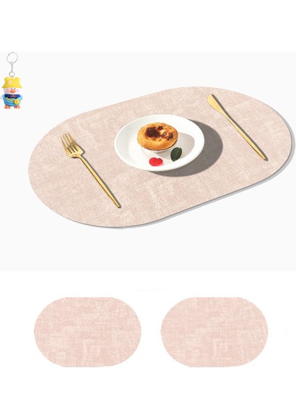 Pvc Deri Batı Yemek Mat Otel Ev Masa Mat Su Geçirmez Yağ Geçirmez Isı Yalıtım Mat Kumaş Desen Avrupa Tarzı Kase Mat 4 Parça (Yurt Dışından)