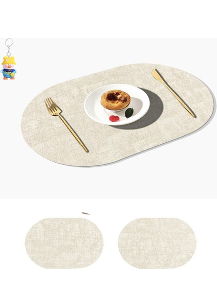 Pvc Deri Batı Yemek Mat Otel Ev Masa Mat Su Geçirmez Yağ Geçirmez Isı Yalıtım Mat Kumaş Desen Avrupa Tarzı Kase Mat 4 Parça (Yurt Dışından)