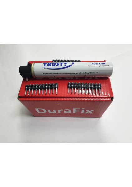 Durafix 27 mm Çelik Çivi 1000 Adet Balistik + Trusty 165 mm Gaz