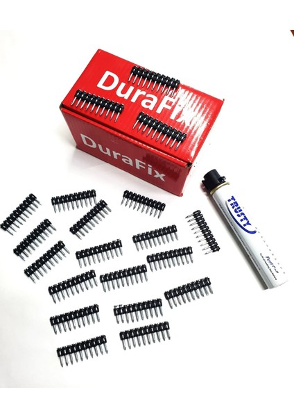 Durafix 27 mm Çelik Çivi 1000 Adet Balistik + Trusty 165 mm Gaz