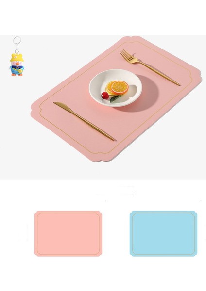 Üst Düzey Üst Düzey Kase Pası,hafif Lüksçift Taraflıçift Renkli Komplek Set Dokulu Kavisli Placemat,altın Kenarlıderi 4 Parça (Yurt Dışından)