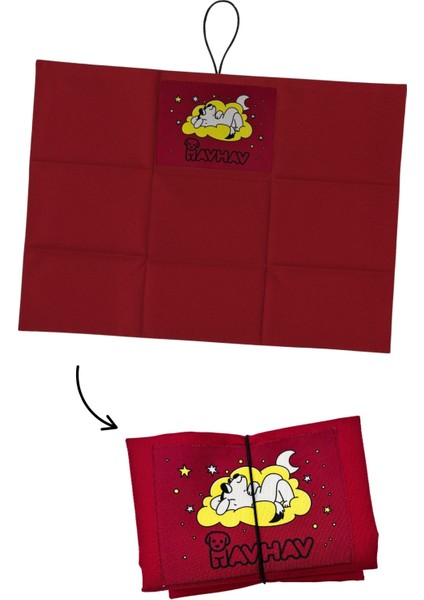 Küçük ve Orta Irk Için Köpek Minderi 47X70 cm Bordo Renkli Köpek Yatağı - Cepli ve Katlanabilir fiyatları