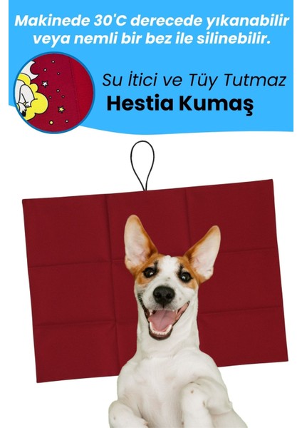 Küçük ve Orta Irk Için Köpek Minderi 47X70 cm Bordo Renkli Köpek Yatağı - Cepli ve Katlanabilir fırsatları