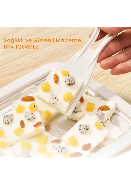 Ev Tipi Spatulalı Kore Tarzı Rulo Dondurma Tavası Yoğurt Dondurma Bowl Tabağı Dondurma Yapma Aparat