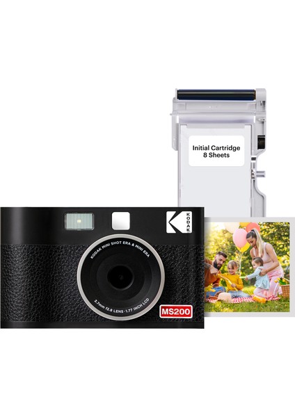 Mini Shot 2 Era - Siyah Filmli Fotoğraf Makinesi / 8 Baskılık Tanışma Seti