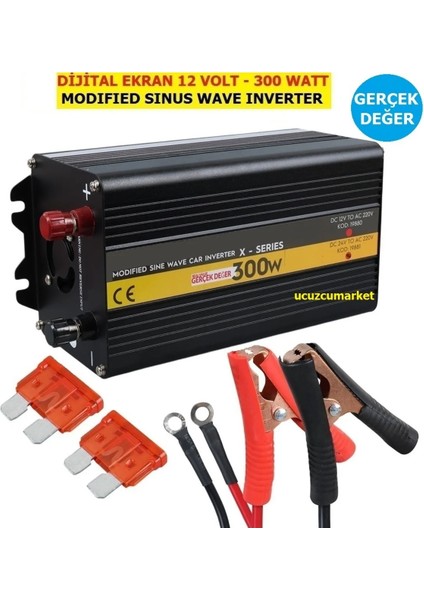 12 Volt - 300 Watt Modıfıed Sınus Wave Gerçek Değer Inverter (12v - 220v Çevirici)