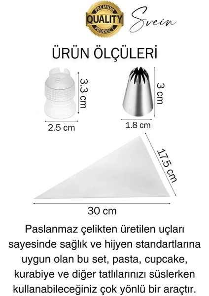 Uzun Ömürlü 10 Parça Paslanmaz Çelik Pasta Krema Sıkma Aparatı Seti Kesesi Torbası Dekoratif Süsleme fiyatları