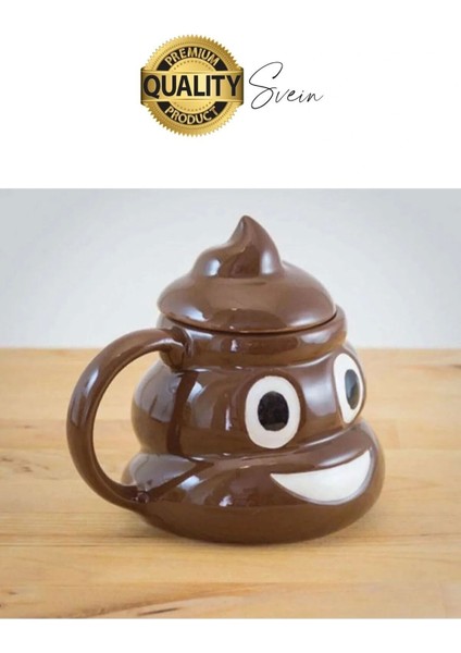 Özel Üretim Poo Kaka Emoji Kupa Bardak Esprili Eğlenceli Kapaklı Komik Karikatür Gülücük 3D Seramik fırsatları