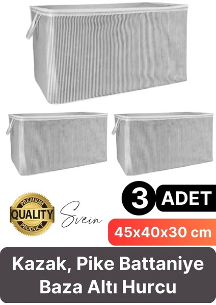 3 Adet Çok Amaçlı Kazak Pike Battaniye Kıyafet Hurcu Dolap Düzenleyici Yerden Tasarruf Baza Altı