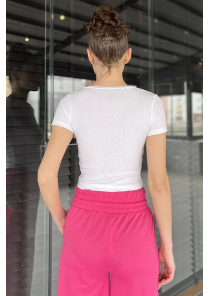 Kadın Bisiklet Yaka Taşlı Kaşkorse Bluz P-00016076