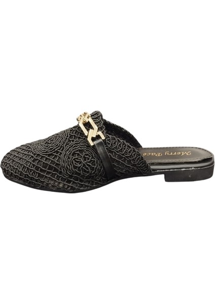 828042Z Dar Kalıp Önü Kapalı Orjinal Hasır Dantel Örme Günlük Sandalet Terlik fiyatları