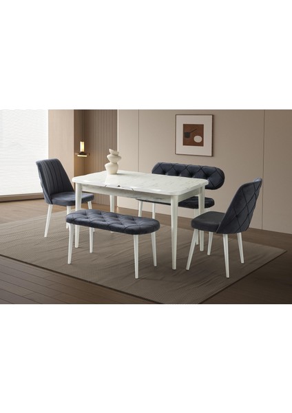 Argun Kapitone Bank Takımı, Marmo, 130 x 80