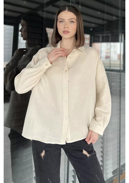 Kadın Uzun Kol Basic Salaş Gömlek P-00016058