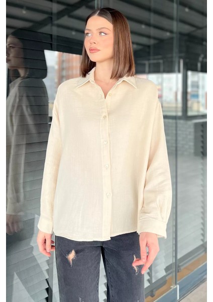 Kadın Uzun Kol Basic Salaş Gömlek P-00016058