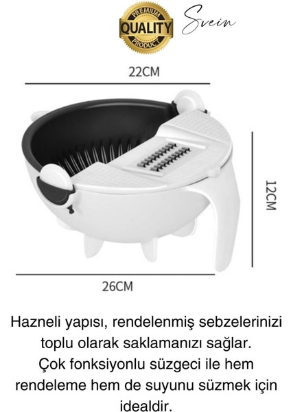 11 Parça Paslanmaz Fonksiyonel Süzgeçli Rende Hazneli Doğrayıcı Sebze Salata Için Pratik Mutfak