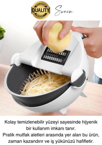 11 Parça Paslanmaz Fonksiyonel Süzgeçli Rende Hazneli Doğrayıcı Sebze Salata Için Pratik Mutfak