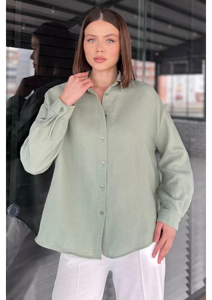 Kadın Uzun Kol Basic Salaş Gömlek P-00016058
