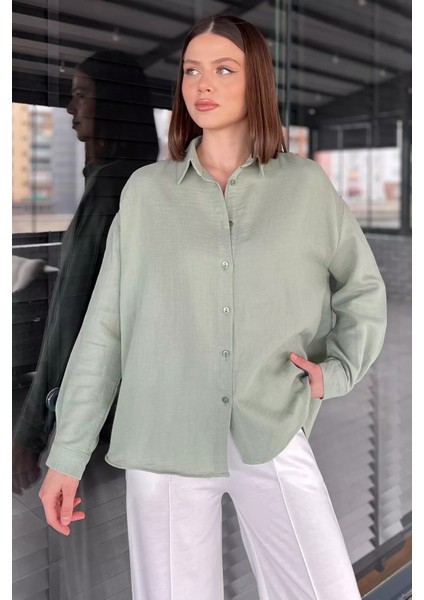 Kadın Uzun Kol Basic Salaş Gömlek P-00016058