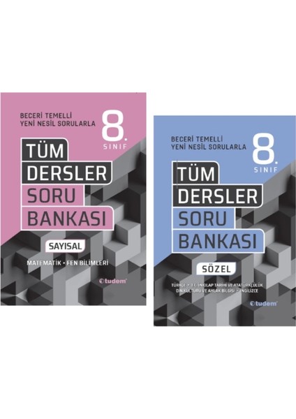 Tudem Yayınları 8.sınıf Lgs Beceri Tüm Dersler Sözel Soru Bankası - Tüm Dersler Sayısal Soru Bankası