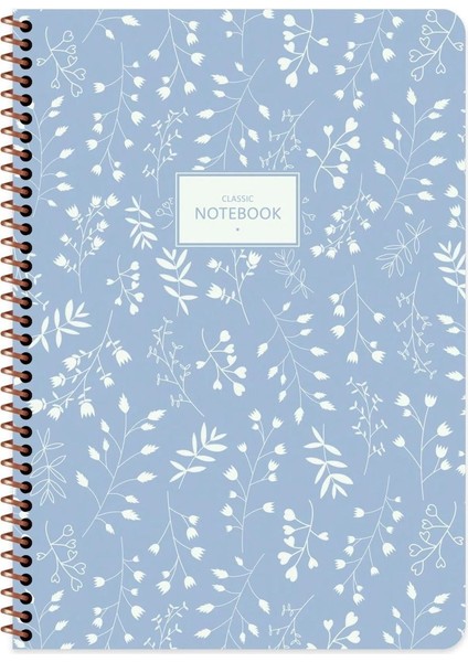 A6 Çizgili Defter 80 Yaprak Pastel Flora Karton Kapak 1 Adet