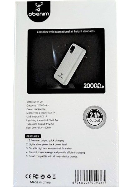 Powerbank 10000 Mah Hızlı Şarj Siyah