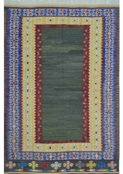 El Dokuma Renkli Kirmen Yünü ve Doğal Kök Boya Kilim 120 x 180 cm (2.16 M²)