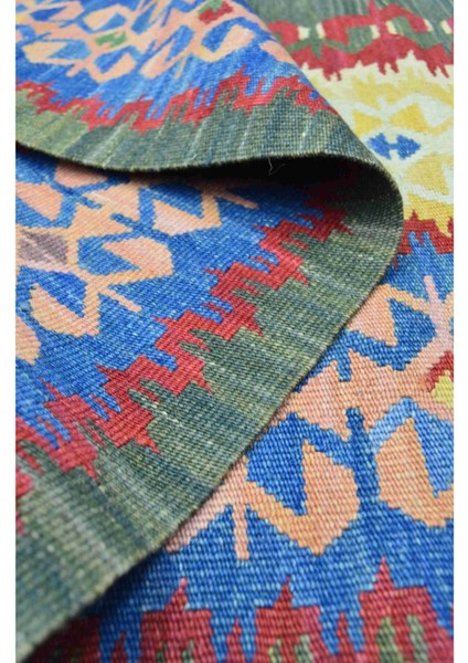 El Dokuma Renkli Kirmen Yünü ve Doğal Kök Boya Kilim 120 x 180 cm (2.16 M²)