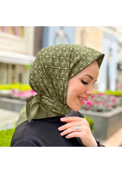 Elegans Monogram Eşarp - 1090750 -934 Kına Yeşili