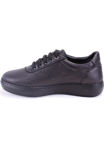 DZA07-1236030 Siyah Ortopedik Günlük Deri Kadın Ayakkabı modelleri