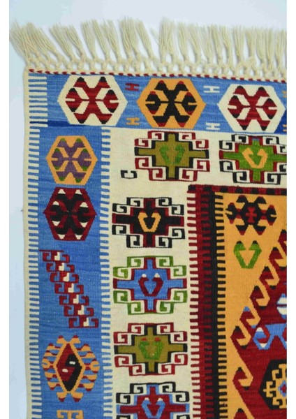 Yün Iplikten El Dokuma Antik Süper Ince Kilim 104 x 161 cm (1.67 M²)