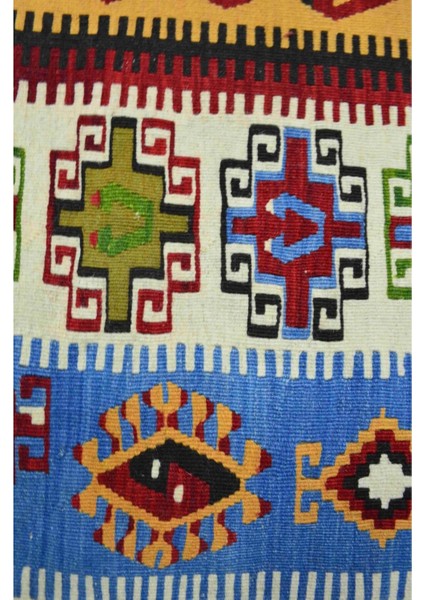 Yün Iplikten El Dokuma Antik Süper Ince Kilim 104 x 161 cm (1.67 M²)