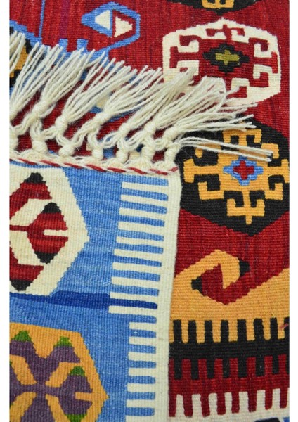 Yün Iplikten El Dokuma Antik Süper Ince Kilim 104 x 161 cm (1.67 M²)