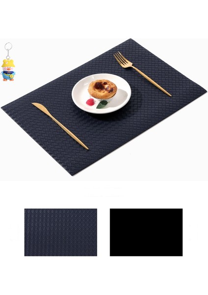 Dokuma Deri Placemat Otel Ev Masa Mat Yağ Geçirmez Kaymaz Isı Yalıtım Mat Kase Mat 4 Adet (Yurt Dışından)