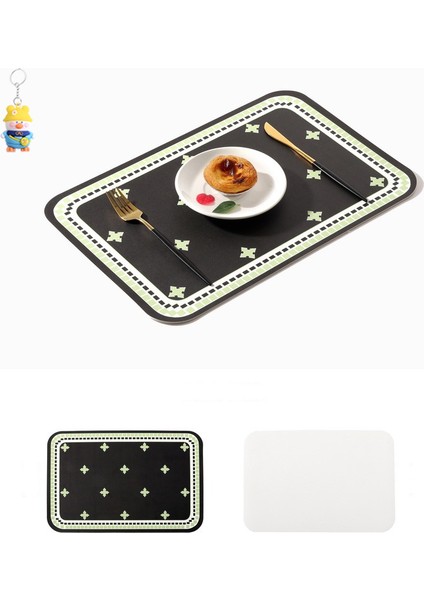 Retro Çiçek Tarzı Romantik Batı Yemek Paspası Pvc Deri Masa Paspası Isı Yalıtım Paspası Ev Kase Paspası Elle Çizilmiş 4 Adet (Yurt Dışından)