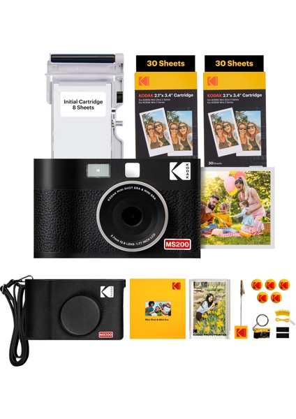 Mini Shot 2 Era Siyah Filmli Fotoğraf Makinesi + 60 Adet Baskı Seti + Aksesuar Kiti