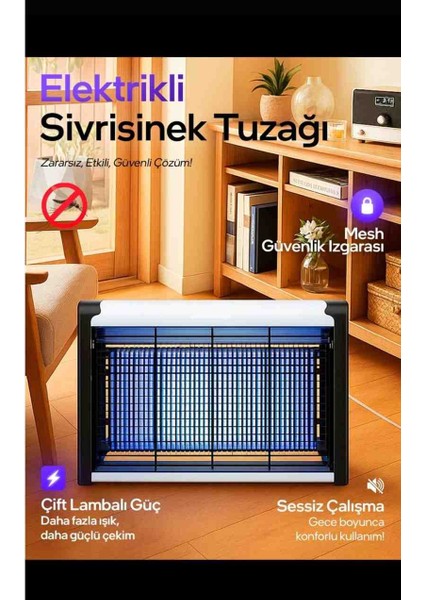 Elektrikli Sivri Sinek Öldürücü,Sivrisinek Kovucu,Sineksavar Cız Zincir Askılı Mavi Işıklı