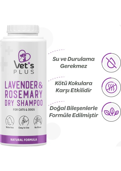Kedi ve Köpekler İçin Lavanta ve Biberiye Özlü Toz Şampuan 150gr fiyatları