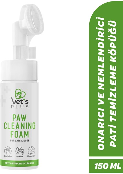 Kedi ve Köpekler Için Aloe Vera Özlü Pati Temizleme Köpüğü 150ML