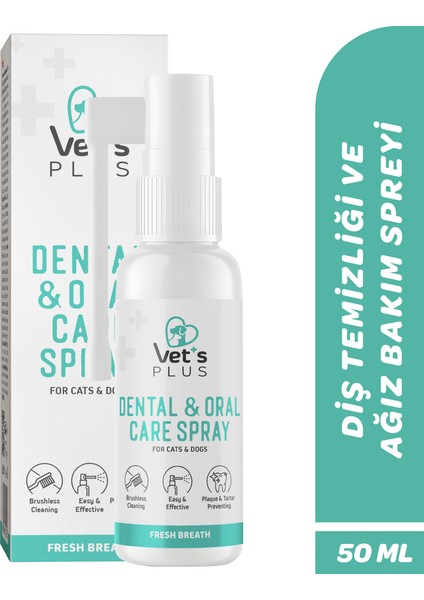Kedi ve Köpekler Için Diş ve Ağız Bakım Spreyi 50ML