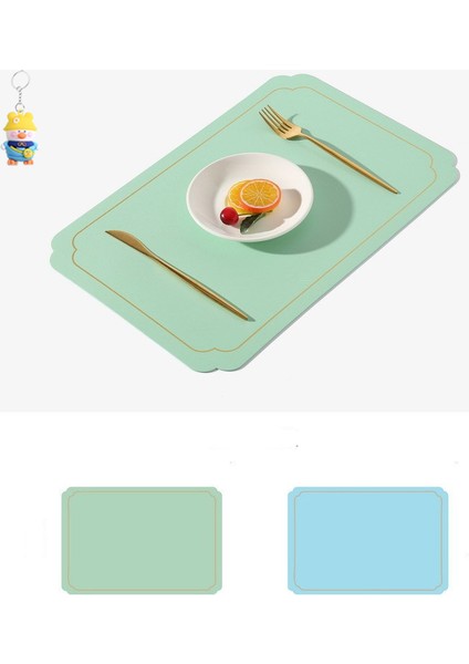 Üst Düzey Üst Düzey Kase Pası,hafif Lüksçift Taraflıçift Renkli Komplek Set Dokulu Kavisli Placemat,altın Kenarlıderi 4 Parça (Yurt Dışından)