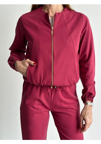 4s Kadın Üstü Fermuarlı Montlu Çok Ince Kumaştan Pantolonlu Takım fiyatları