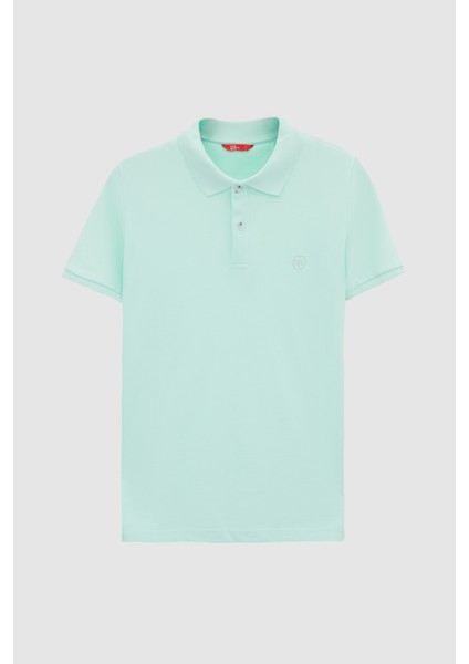 Regular Fit Mint %100 Pamuklu Uzun Ömürlü Kıvrılmaz Polo Yaka Nakışlı T-Shirt 4HC14ORT51000 indirimleri
