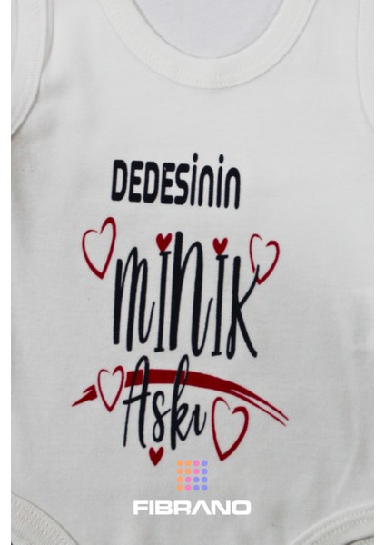 Dedesinin Minik Aşkı Baskılı 0-1 Yaş Tüm Bedenler %100 Pamuk Bebek Zıbın