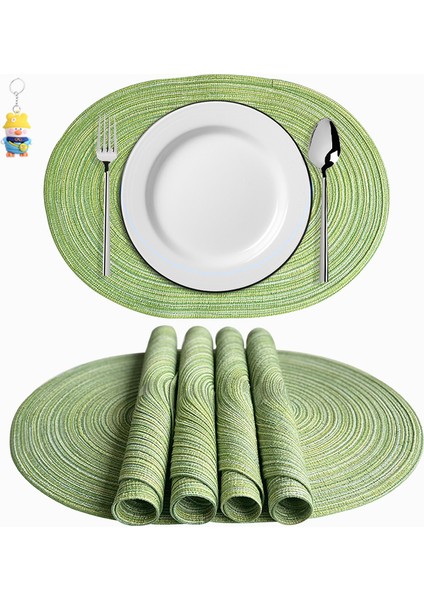 6 Adet Pamuk Iplik Oval Placemat Rami Isı Yalıtım Paspası Anti- Tencere Paspası Noel Yaratıcı El Dokuma Dekoratif Paspası (Yurt Dışından)