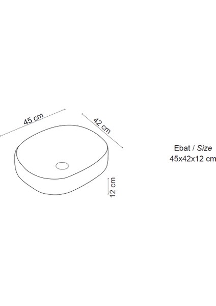 Tezgahüstü Lavabo EY-4711MS Mat Siyah