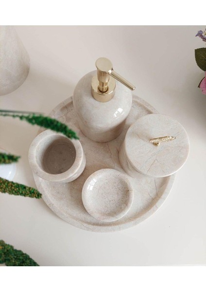 Crema Golden - Doğal Bej Mermer Banyo Seti 5li fiyatları