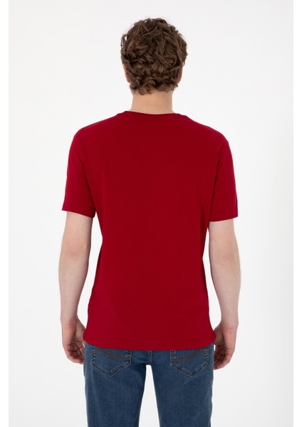 Erkek Bordo Tişört Basic 50297988-VR014